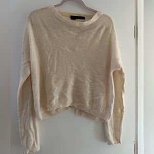 360 Cashmere Cream Crew Neck Sweater